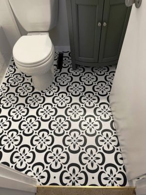 Let’s Stencil the Bathroom Floor! | My Perpetual Project