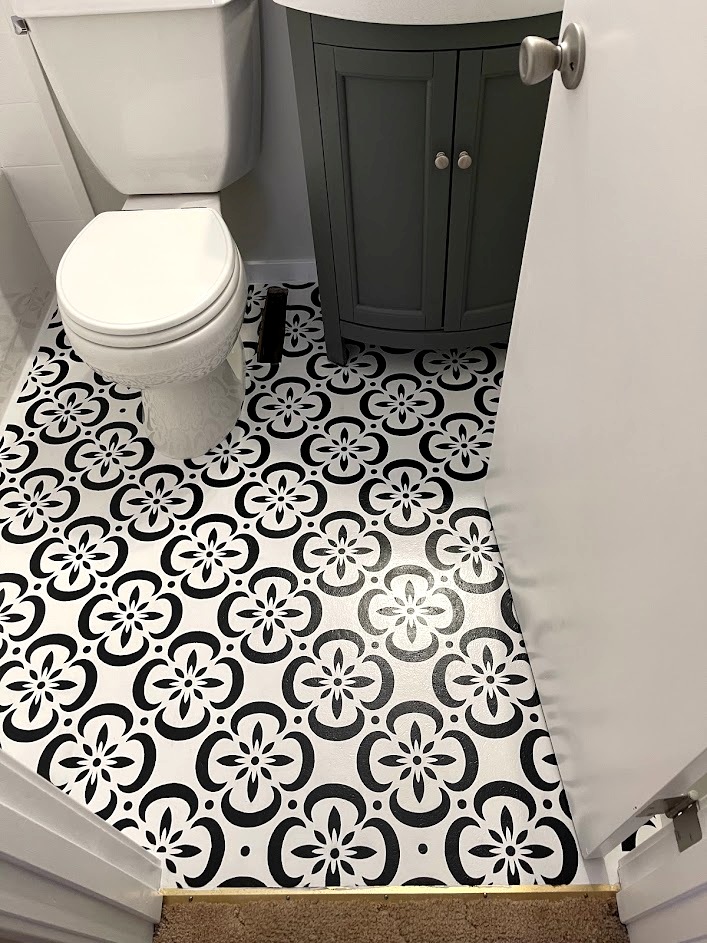 Let’s Stencil the Bathroom Floor! | My Perpetual Project