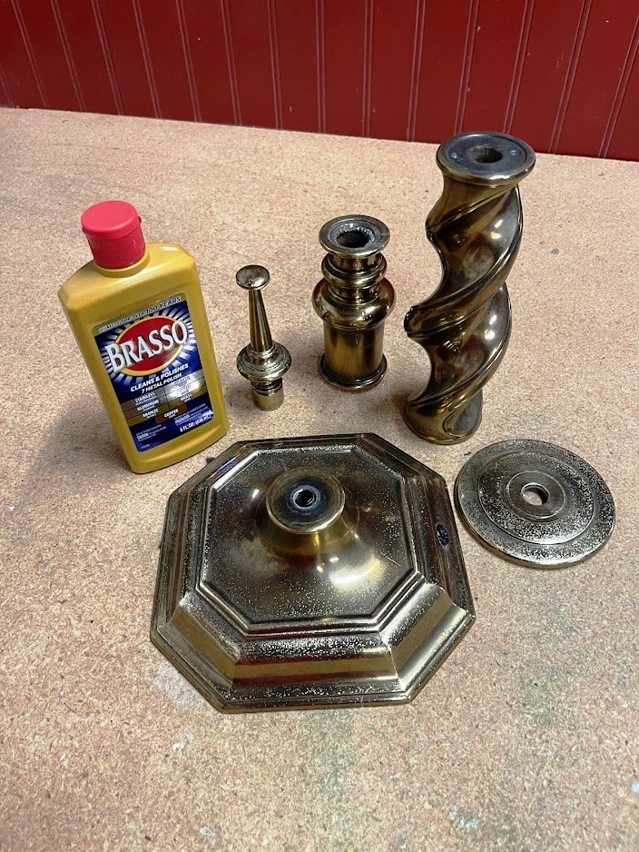 Cleaning Heavily Tarnished Brass Candlesticks with Brasso 